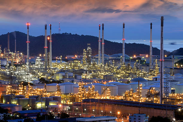 istock Oil refinery plant . 615616438