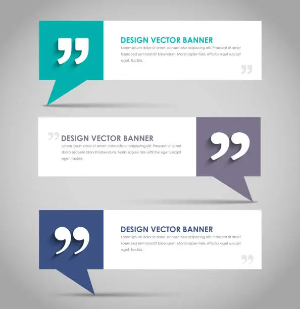 Vector illustration of Set of banners with a quote bubble