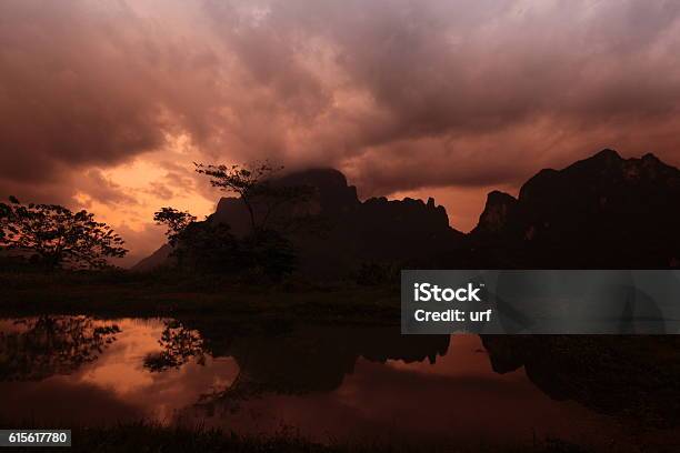 Asia Southeastasia Laos Vang Vieng Luang Prabang Stock Photo - Download Image Now - Asia, Dusk, Horizontal