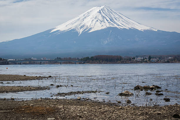 istock Fuji lanscape view with a kawaguchiko lake 615619030