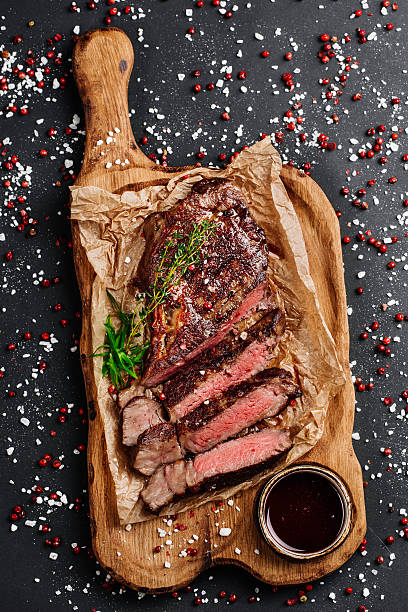 istock Beef rump steak from marble beef medium rare 615619534