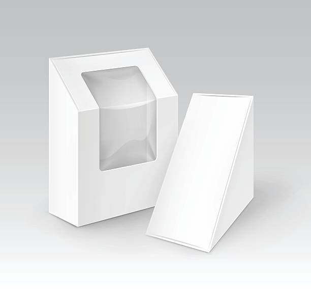 istock Set of Cardboard Boxes For Food, Gift with Window 615621086