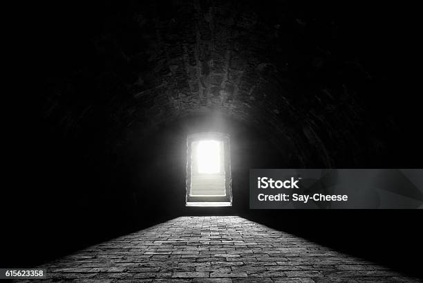 German Medieval Basement Stock Photo - Download Image Now - Film Noir Style, Staircase, Bomb Shelter