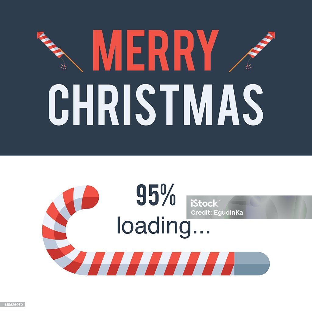 Merry Christmas loading bar Merry Christmas loading bar,  Candy Cane. Holidays concept sign. Vector illustration for holiday design web banners website or greeting cards Banner - Sign stock vector