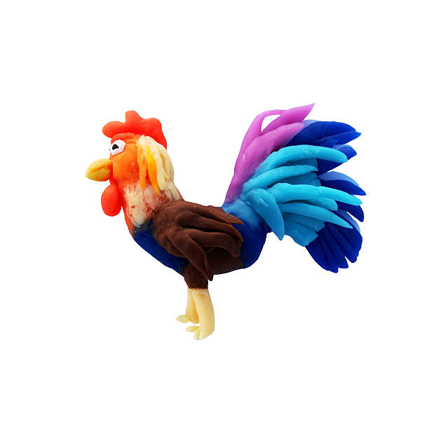 istock Isolated plasticine rooster on white background 615626234