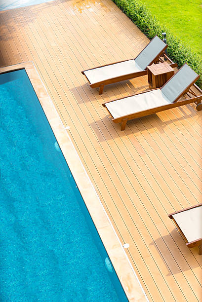 istock Pool bed beside the swimming pool 615626512