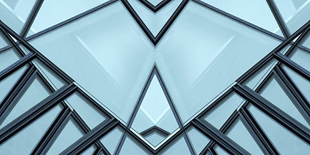 istock Digitally composed photo of glass architecture fragment with polygonal pattern 615627646