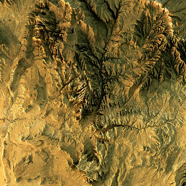 istock Zion National Park Topographic Map Natural Color Top View 615627988