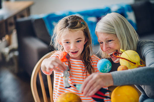 Girl and her Grandma Exploring Space