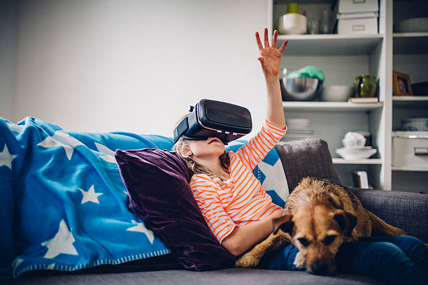 Little Girl Experiences Wearing a VR Headset