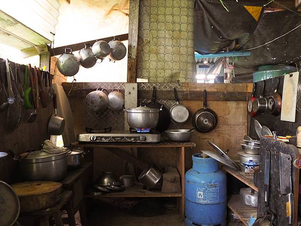 istock Local thai old traditional kitchen and heating pot 615631244