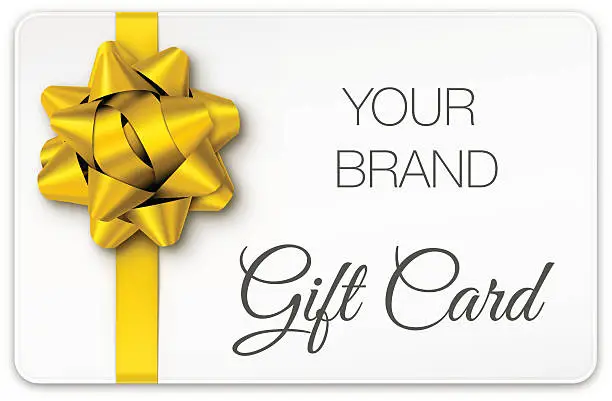 Vector illustration of Gift Card with Gold Bow