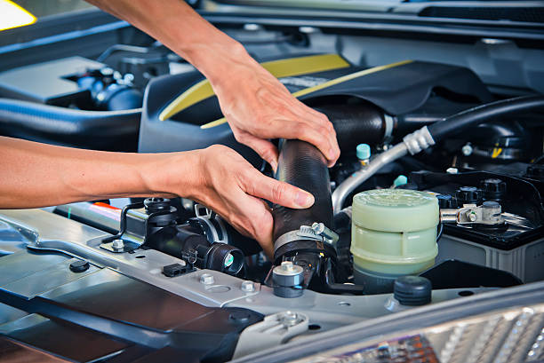 istock Check the condition of the car engine. 615633064