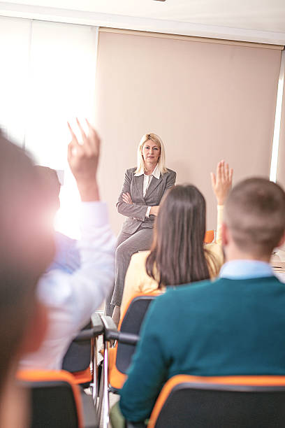 istock Lecturer on seminar with young participants 615633222