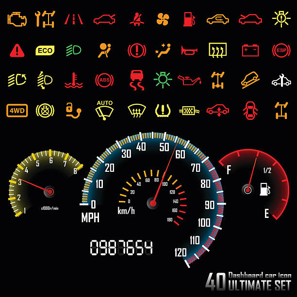 Ultimate dashboard 40 icons. Vector Illustration : Ultimate dashboard 40 icons. car odometer stock illustrations