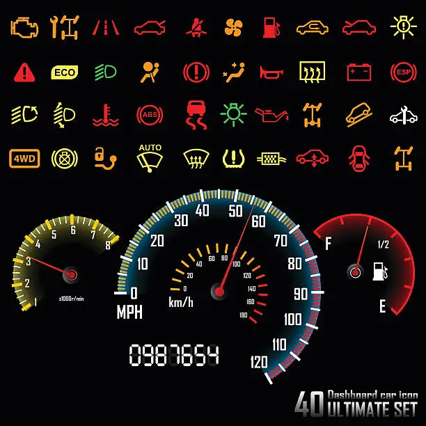 Vector illustration of Ultimate dashboard 40 icons.