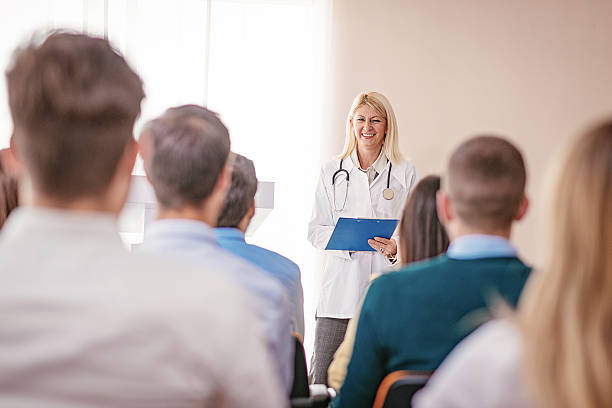istock Professor of medicine science with students 615635524