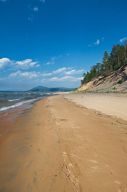 Sandy shore of Lake Baikal,Turka village