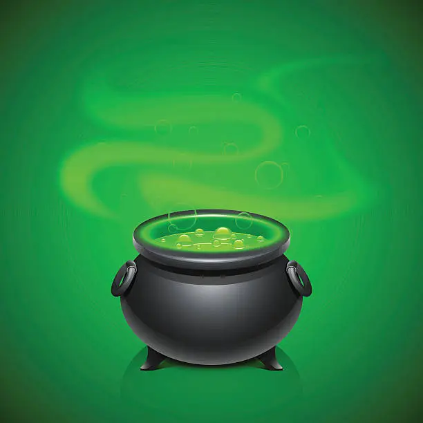 Vector illustration of Pot with magical potion