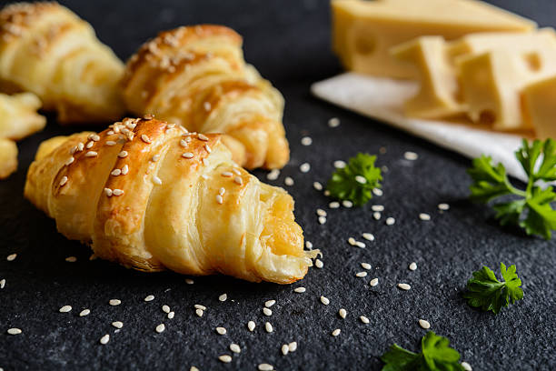istock Savory croissants stuffed with Emmental cheese 615639560