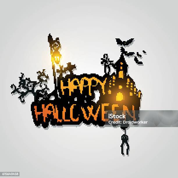 Happy Halloween Design Vector Background Stock Illustration - Download Image Now - Abstract, Bat - Animal, Black Color