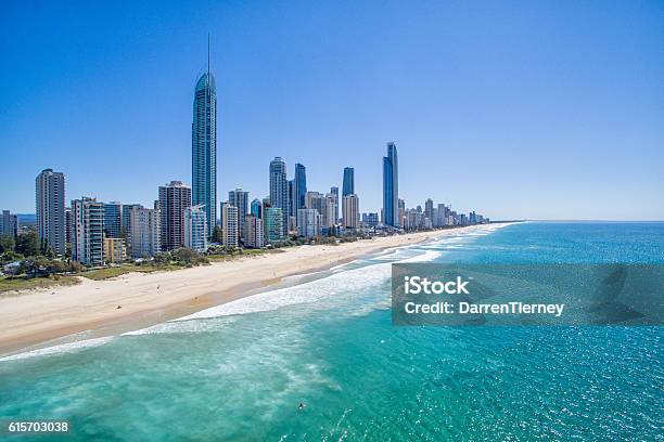 Surfers Paradise Aerial Stock Photo - Download Image Now - Gold Coast - Queensland, Australia, Beach