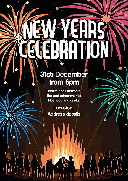 Vector illustration of New Years Eve Celebration Flyer Vector Illustration Poster