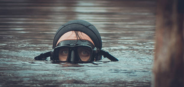 istock portrait of a diver floated to the ake surface 615705866