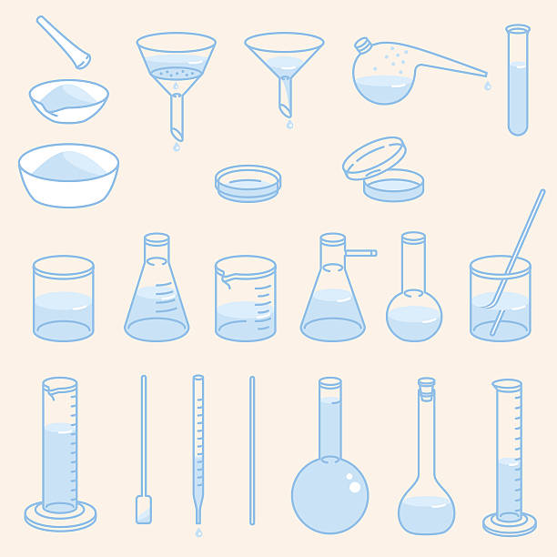 화학 실험실 유리 제품. - laboratory petri dish chemistry science stock illustrations