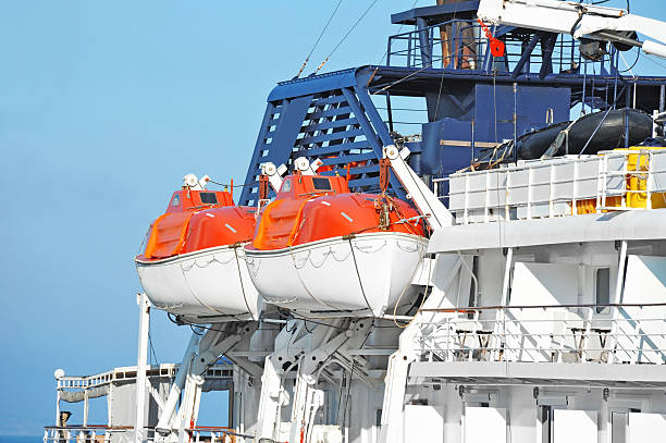 istock Safety lifeboat on ship deck 615707668