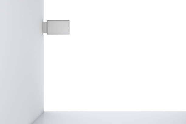 istock Signboard on wall with floor. Isolated 615710268