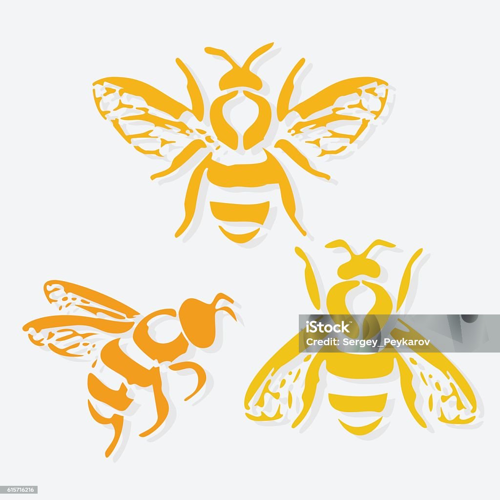 Honey bee icon. Vector illustration. Bee icon. Honey flying bee. Insect. Flat style vector illustration. Honey Bee stock vector