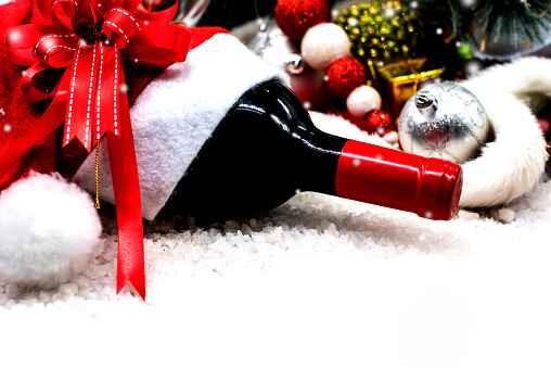 Merry Christmas and Happy new year with wine