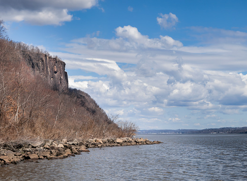 New Jersey stone Palisades and the Hudson River