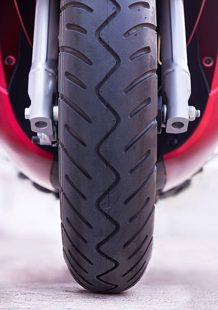 istock Wheel motorcycle on the road. 615718440