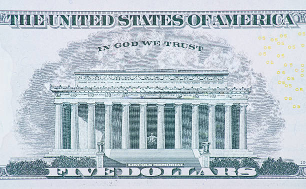 istock Lincoln Memorial on back of five dollar note 615719230