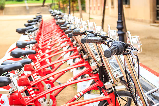 istock Urban bicycle in a row 615719526