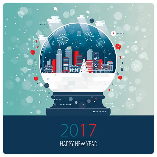 Vector illustration of New Year And Xmas Glass Ball