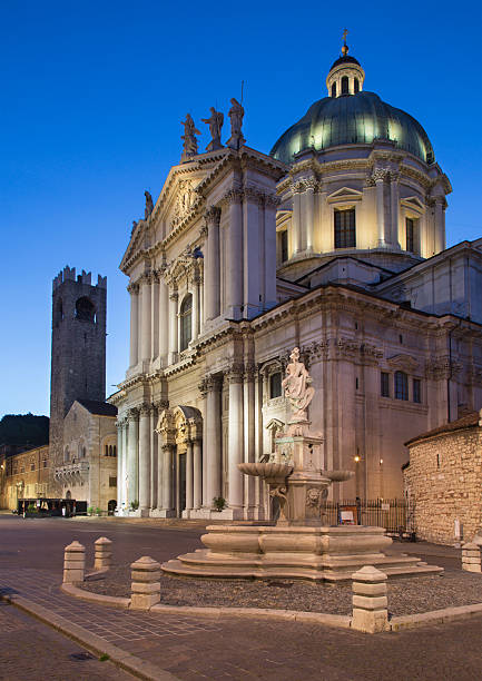 istock Brescia - The Dom at evening dusk (Duomo Nuovo). 615723546