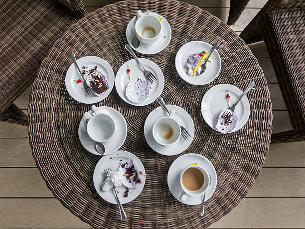istock Table after eating Dessert Coffee Tea, Break at meeting 615726278
