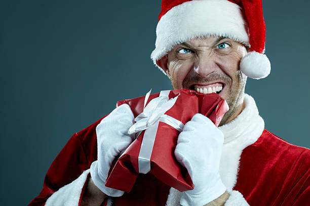 christmas nightmare - santa hat bildbanksfoton och bilder