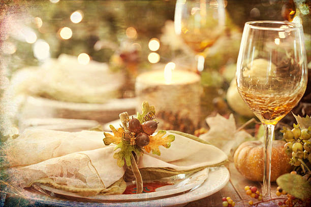 istock Autumn Thanksgiving Dining Table with Candle 615727042