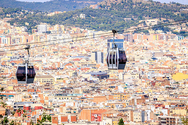 istock Cable car to Montjuic hill, Barcelona, Spain 615730422