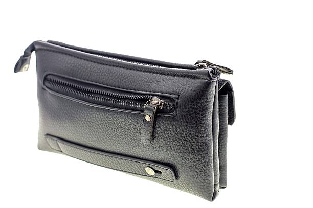 istock Black men's bag isolated on white background 615730542