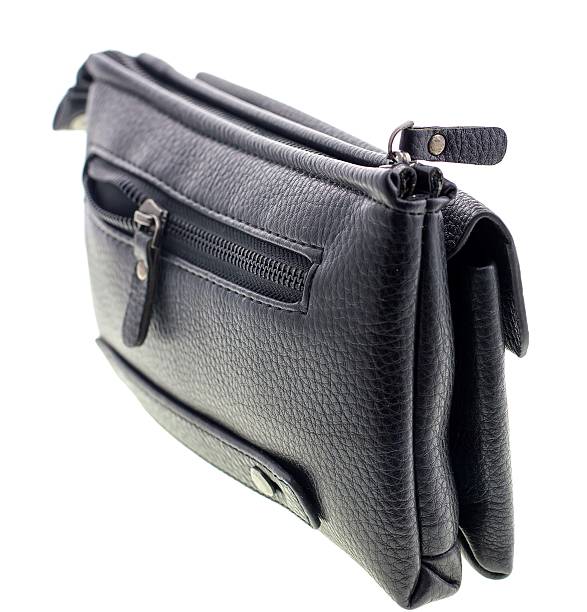 istock Black men's bag isolated on white background 615730584