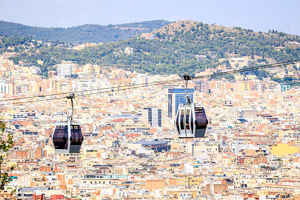 istock Cable car to Montjuic hill, Barcelona, Spain 615730656