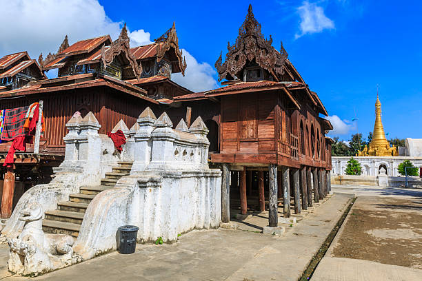 istock Old Teak Wood Shwe Yan Pyay Monastery 615731698