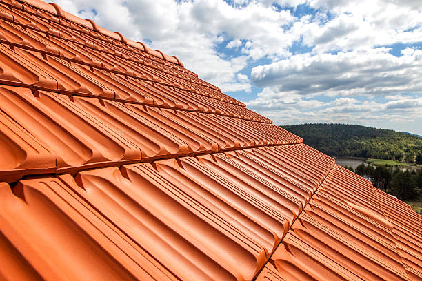 на крыше - macro construction building activity roof tile стоковые фото и изображения