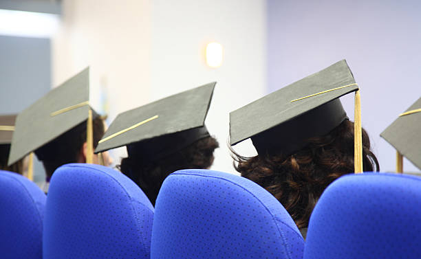 Graduation students stock photo