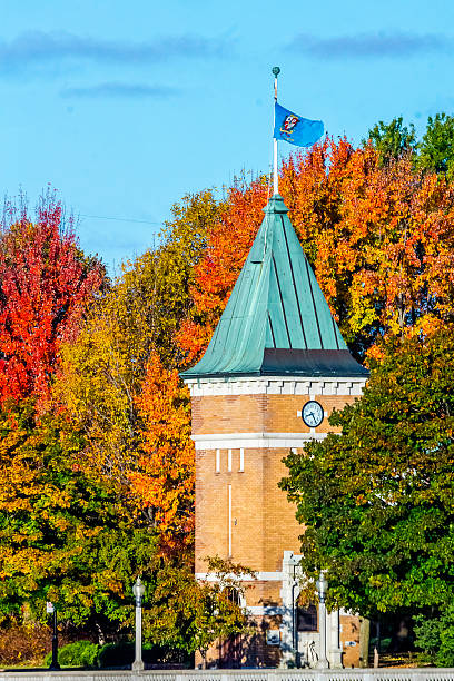 istock Tower of the mayors' gate, flag. 615733196